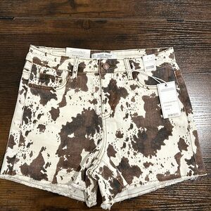 Medium Judy Blue cow print shorts